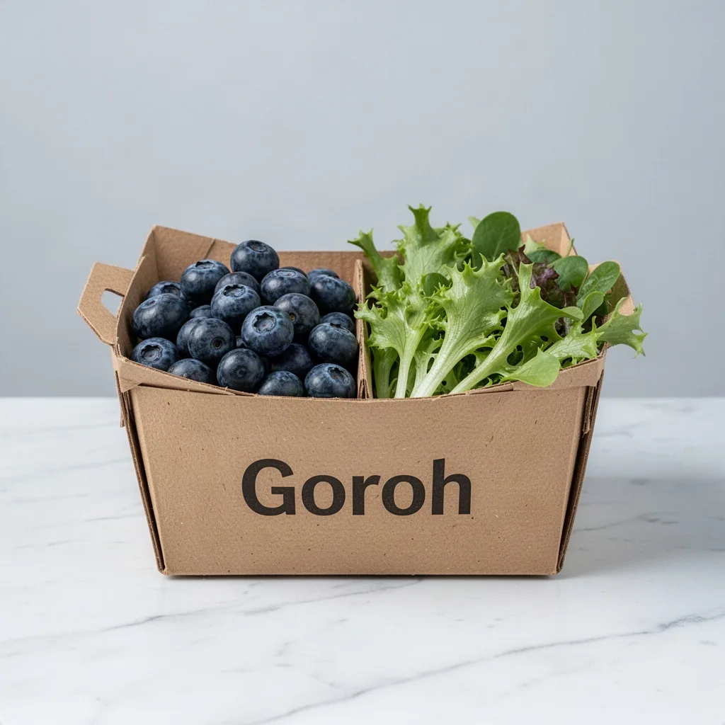 Goroh Cesto Fresco Mirtilli e Foglie da Taglio